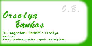 orsolya bankos business card